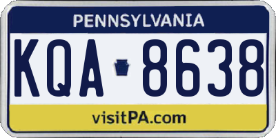 PA license plate KQA8638