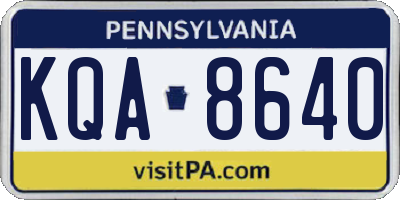 PA license plate KQA8640