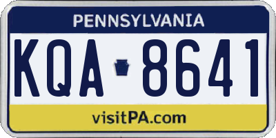 PA license plate KQA8641