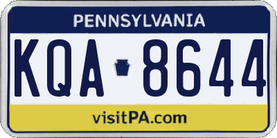 PA license plate KQA8644