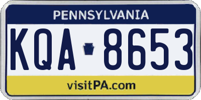 PA license plate KQA8653