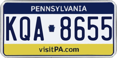 PA license plate KQA8655