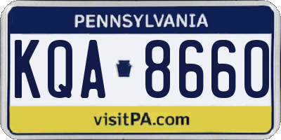 PA license plate KQA8660