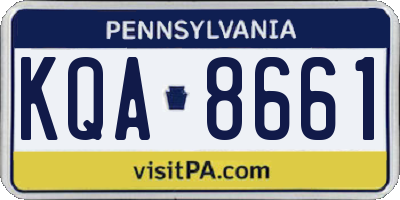 PA license plate KQA8661
