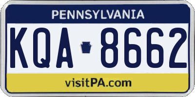 PA license plate KQA8662