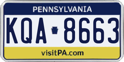 PA license plate KQA8663