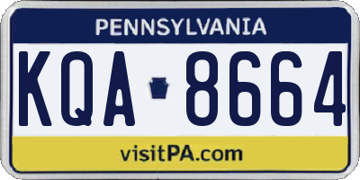 PA license plate KQA8664