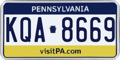 PA license plate KQA8669
