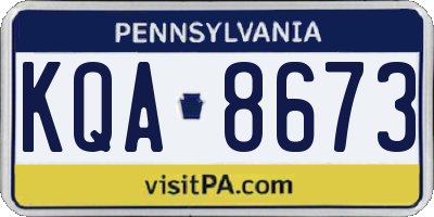 PA license plate KQA8673