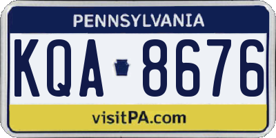 PA license plate KQA8676
