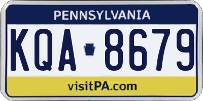 PA license plate KQA8679