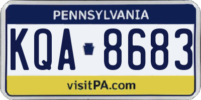 PA license plate KQA8683