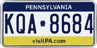 PA license plate KQA8684