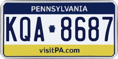 PA license plate KQA8687