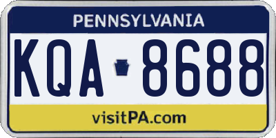 PA license plate KQA8688