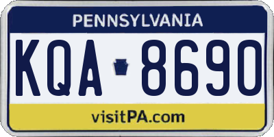 PA license plate KQA8690