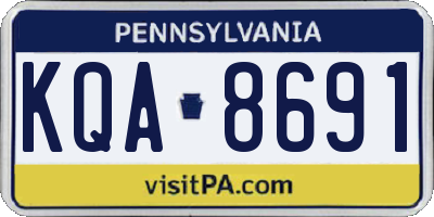 PA license plate KQA8691
