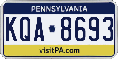 PA license plate KQA8693