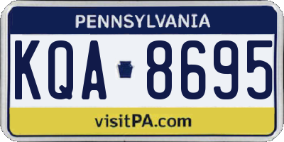 PA license plate KQA8695