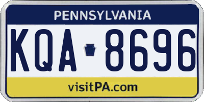 PA license plate KQA8696