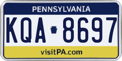 PA license plate KQA8697
