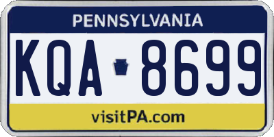 PA license plate KQA8699