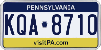 PA license plate KQA8710