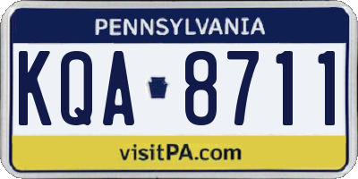 PA license plate KQA8711