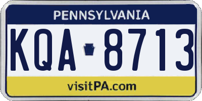 PA license plate KQA8713