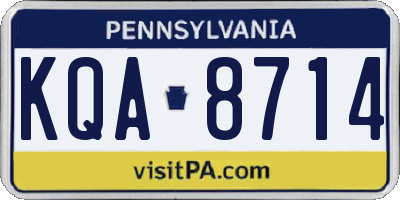 PA license plate KQA8714
