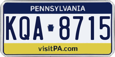PA license plate KQA8715