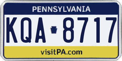 PA license plate KQA8717