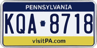 PA license plate KQA8718