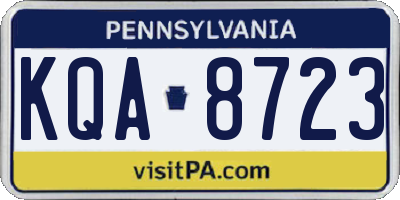 PA license plate KQA8723