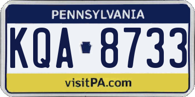 PA license plate KQA8733