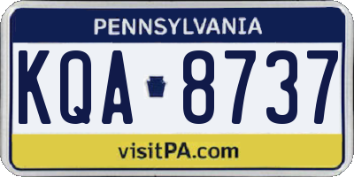 PA license plate KQA8737