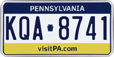 PA license plate KQA8741