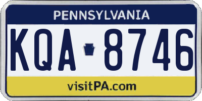 PA license plate KQA8746