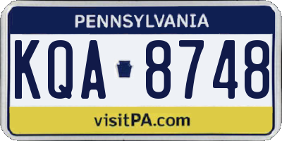 PA license plate KQA8748