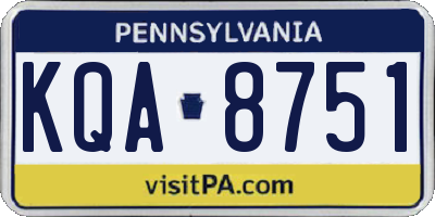 PA license plate KQA8751