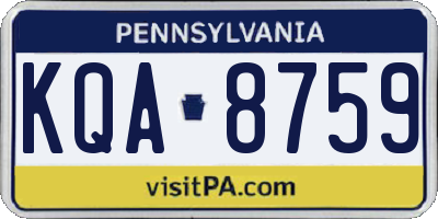PA license plate KQA8759