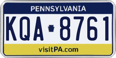 PA license plate KQA8761