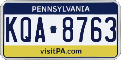 PA license plate KQA8763