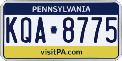 PA license plate KQA8775