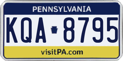 PA license plate KQA8795