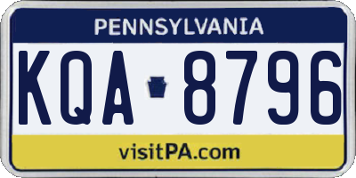 PA license plate KQA8796