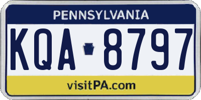 PA license plate KQA8797