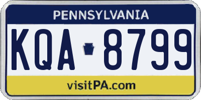 PA license plate KQA8799