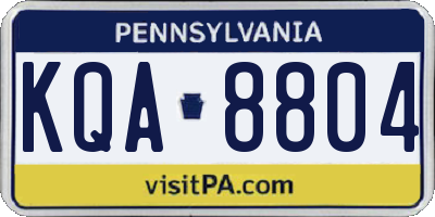 PA license plate KQA8804