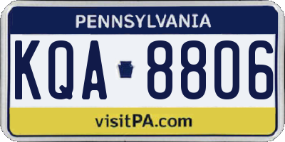 PA license plate KQA8806